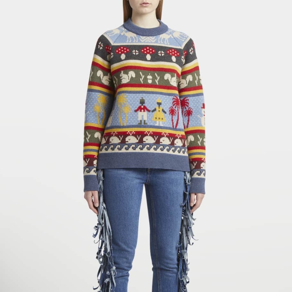 ALANUI  WInter Friends Colorful Patterned Cashmere Sweater BRAND NEW XS